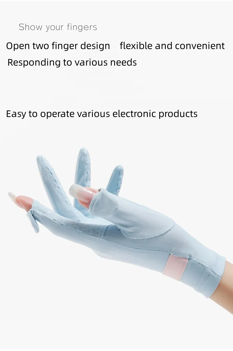 Перчатки женские солнцезащитные с защитой от УФ-лучей, дышащие Нескользящие митенки с пальцами для сенсорных экранов, для вождения, лето