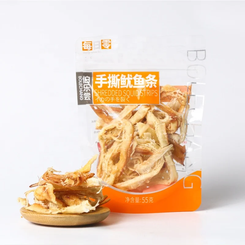 wholesale 55g Factory Price Original Shredded Squid Snack Raw Materials Seafood Grilled shredded squid snackdried