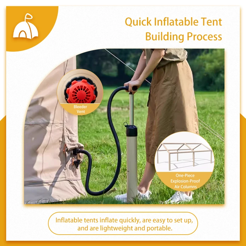 Radiwin Free Standing 1 Kg Single 2 Person Instant Inflatable Outdoor Folded Large Double Camping Air Swag Type Tent With Logo