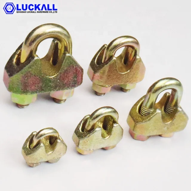 Yellow Zinc Plated Carbon Steel Malleable A Type Wire Rope Clip 45MM