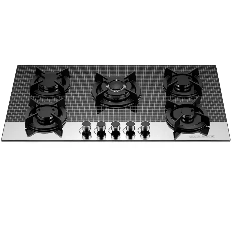 OEM design tempered glass various specifications gas stove 5 burner with CE certificate built in gas stove