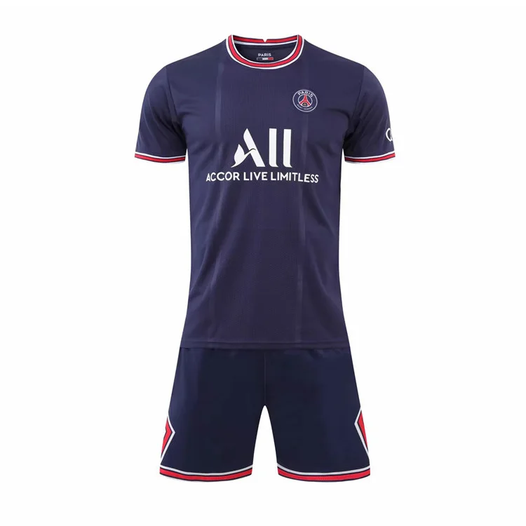 Футбольная форма Messi Paris Home and Away из 100% полиэстера Комплект футболок с сублимационной