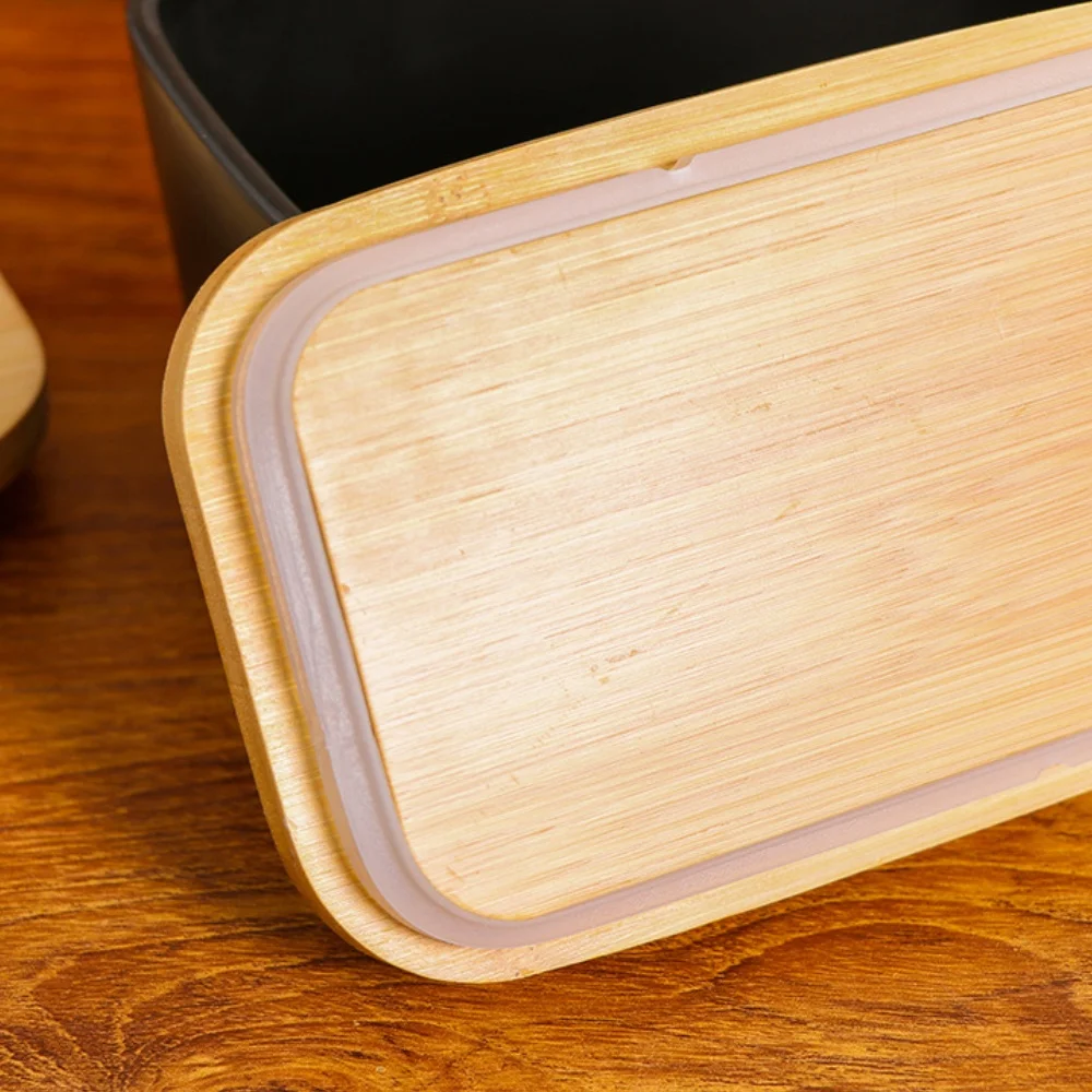 Ceramic Butter Dish With Bamboo Lid And Knife For Countertop, Double Silicone Seal, White Small Perfect Butter Keeper