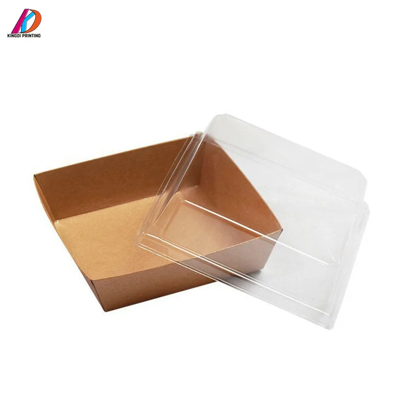 Custom Hot Sale Brown Kraft Paper Sala Packaging  Box With Transparent Lid