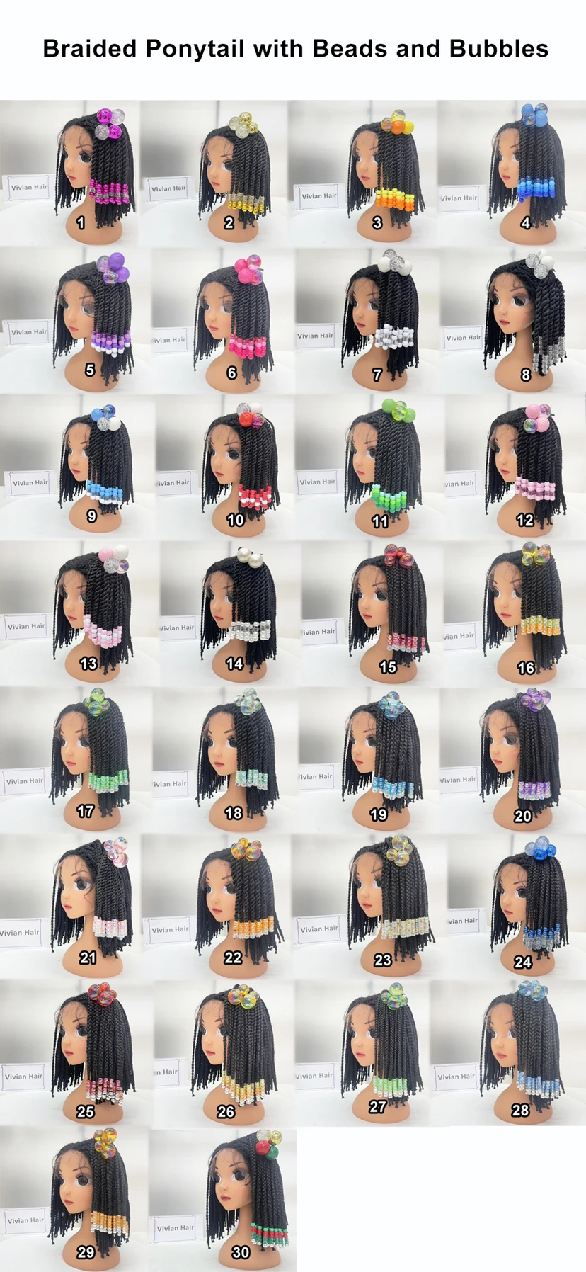 kids twist ponytail synthetic laser glitter shiny bling little girls braided ponytails with beads kids