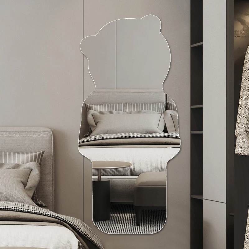 Factory Wholesale Widely Applied Flexible Acrylic Unbreakable Soft Plastic Self-adhesive Mirror Bear Wall Decor Adhesive Mirror