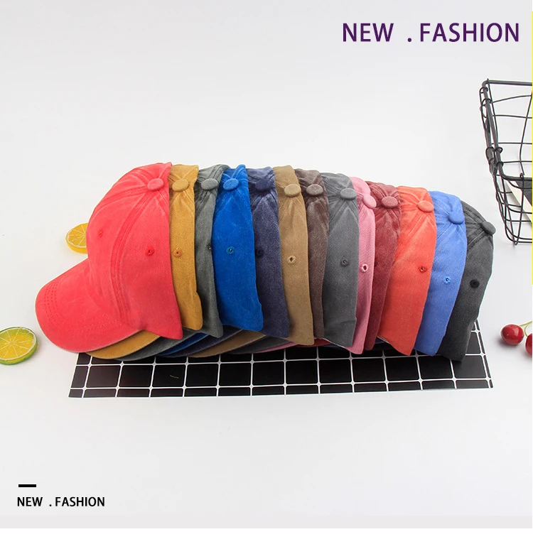 YD151 Women Man Custom Summer Outdoor Solid Color Sun Dad Hat Peaked Baseball Cap Sunshade Washed Distressed Jean Sports Hats