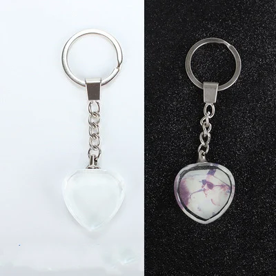 Wholesale Sublimation Blank Crystal Keychains Custom Logo Crystal Glass Keychain