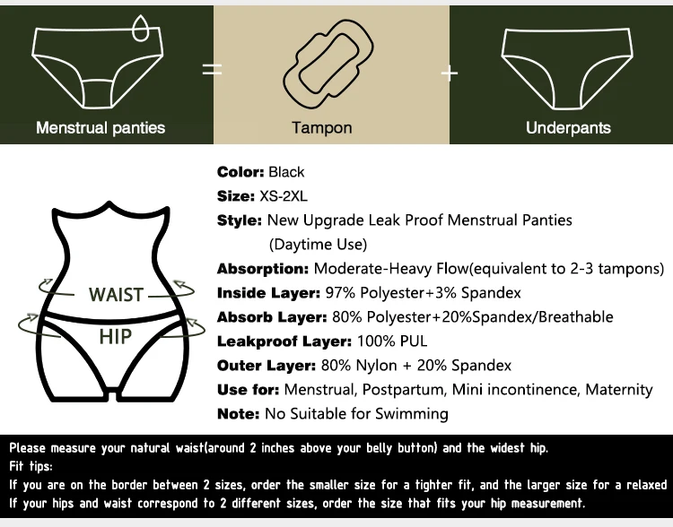 women reusable 4 Layers Period Panty Incontinence panties Postpartum Swimming Menstrual Period Panties Underwear