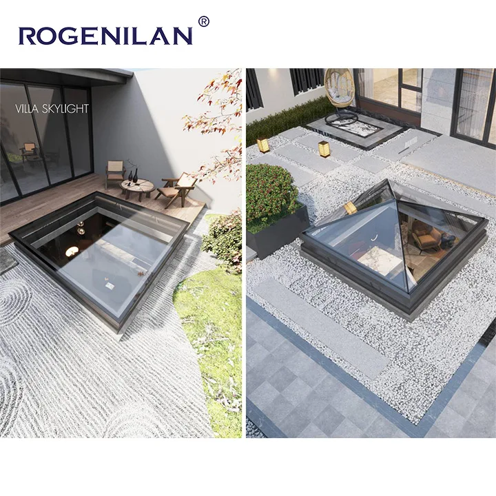 Hot Sale Waterproof Motorized Aluminium Glass Roof skylight Top Open Sky Celling Skylight Roof Window Skylight