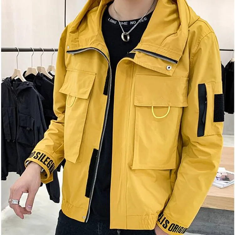 
Casual Printed Cargo Pocket Functional Jacket Custom 100% Polyester Hooded Tactical Jacket 