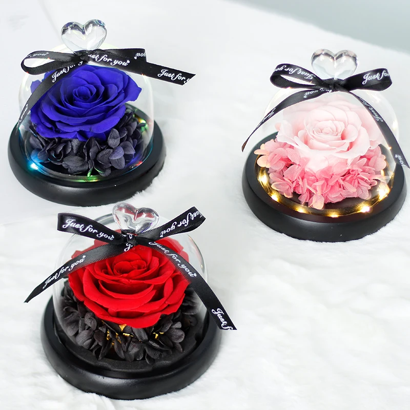 Factory production Customized unfading rose wholesale preserved rose in glass