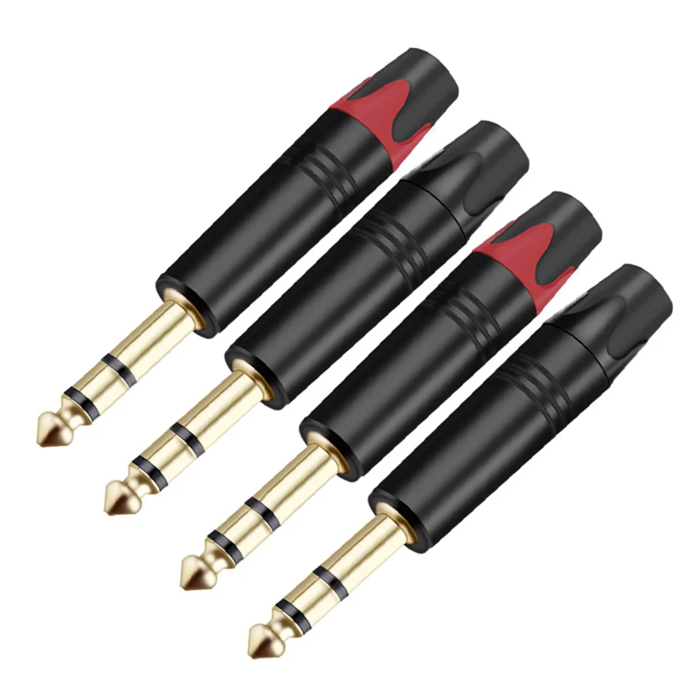 MONO/Stereo Jack 6.35mm Wire Connectors Audio Speaker 6.35mm Amplifier Microphone TS TRS Plug Nickel Plated