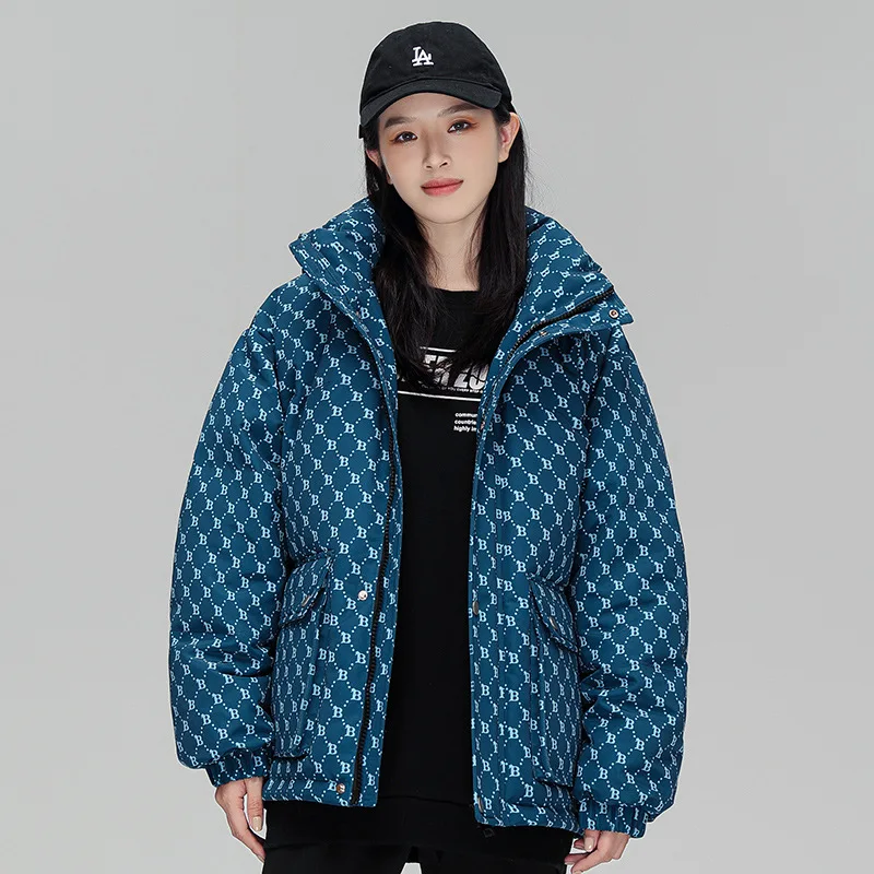2023 Fashion print puffer jacket clothing   Unisex Down Winter Fleece Warm Thicken Outerwear Wholesale Plus Size Men Jacket