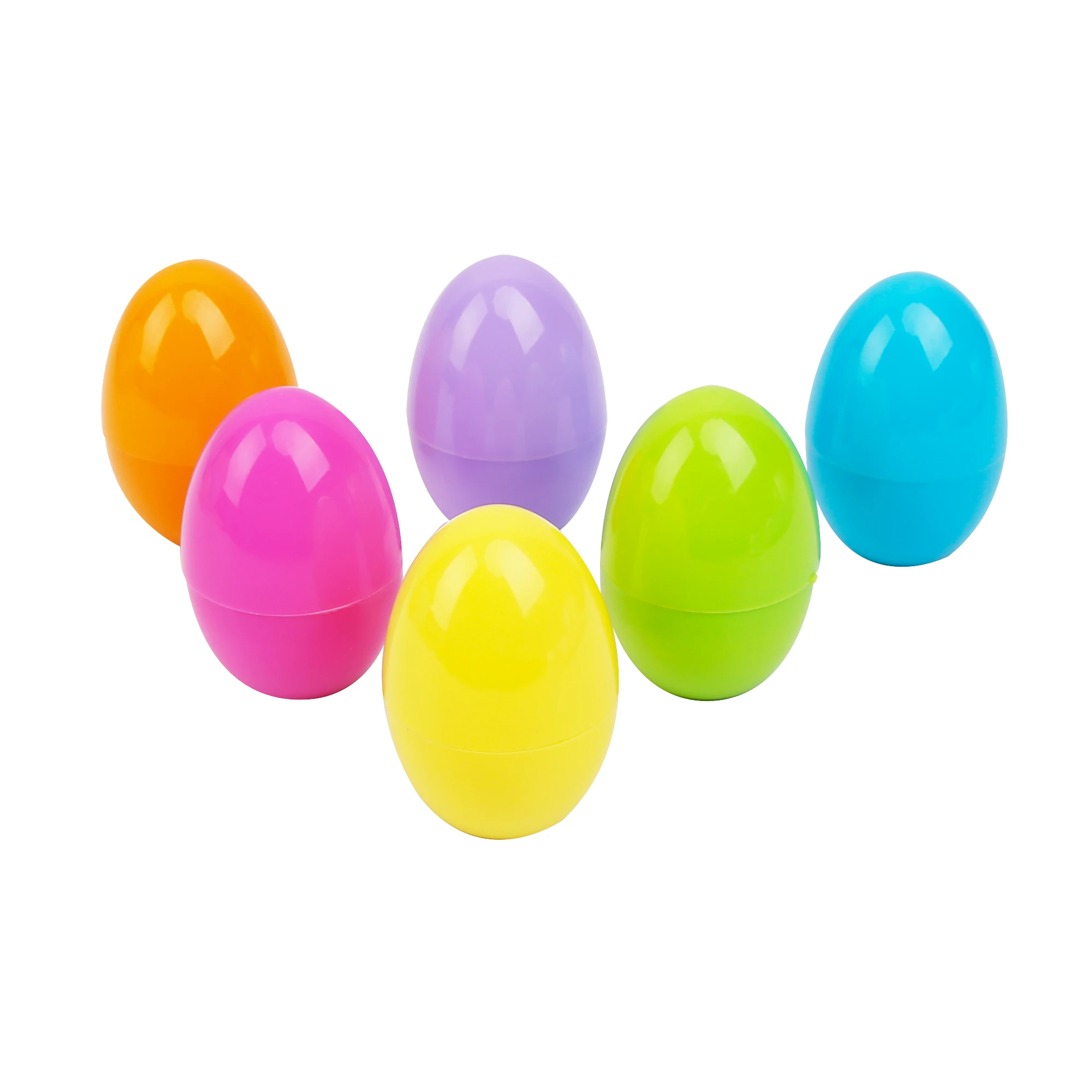 Easter plastic colorful eggs 6ct basket stuffers fitter party decoration light-up toys LED eggs