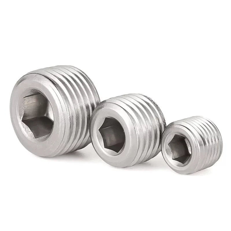 Flat round head hexagon socket head screw plug DIN906 DIN 906 Hexagon Socket Oil Pipe Plugs for Screws