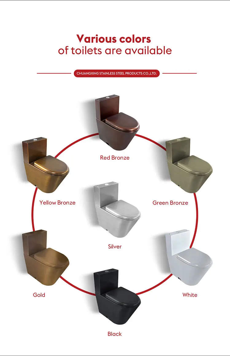 Foshan Bathroom Sanitary Ware Floor Mount Toilet Stainless Steel WC Toilet For Hotel