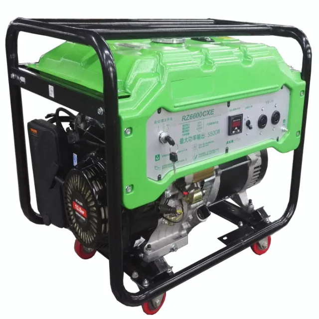 
rated power 5kw copper wire 6hp 7hp gasoline engine with wheels electrical start 5000 watts gas generator 