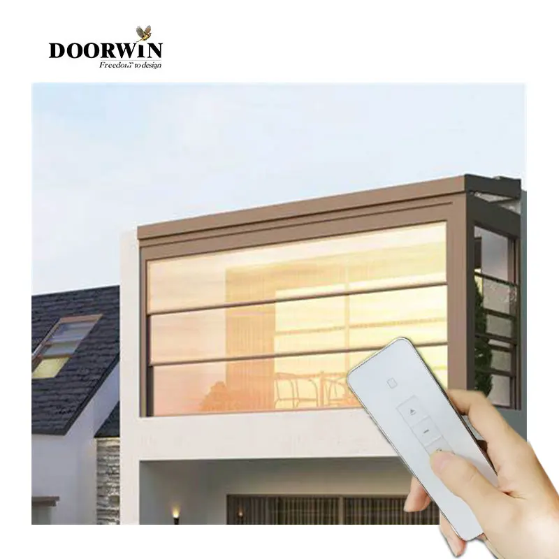 Outdoor Retractable Sash Panorama Window Electric Motorized Aluminium Vertical Sliding
