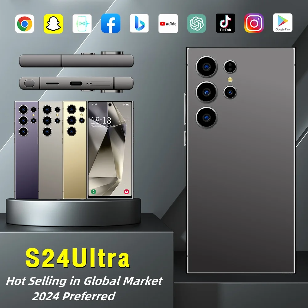 Хит продаж сотовый телефон S24 Ultra 5g оригинальный мобильный 7 3 дюймов 16 ГБ + 1 ТБ 6800 мАч двойной Sim Ai Android14 игровой