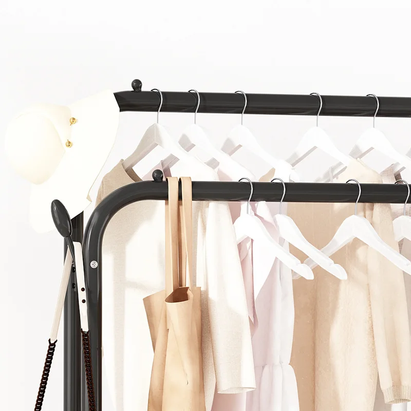 Clothes drying rack floor  indoor  hanging Simple clothes and hat rack  bedroom clothes storage cabinet