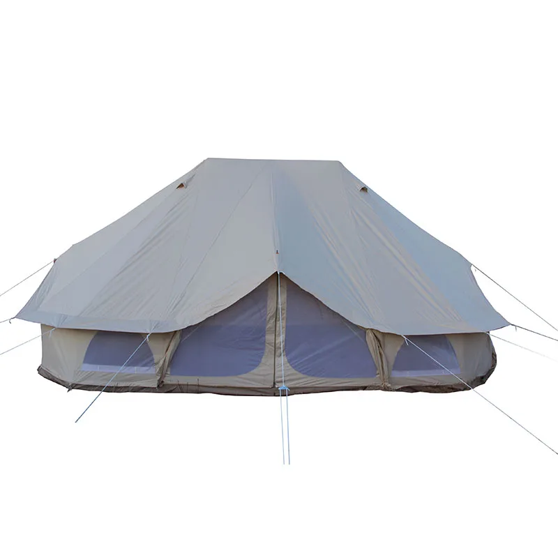 Twin poles 6x4m emperor bell tent with three doors