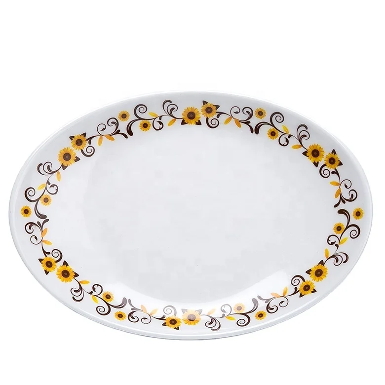 Wholesale Luxury Oval Melamine Plate Crockery Set Dinnerware