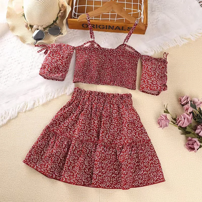 Summer 2023 Fashion 6 8 10 12 Years Old Age Child Teenage Clothing Short Designs Frocks for Girls Kids Flower Teen Girls Dresses