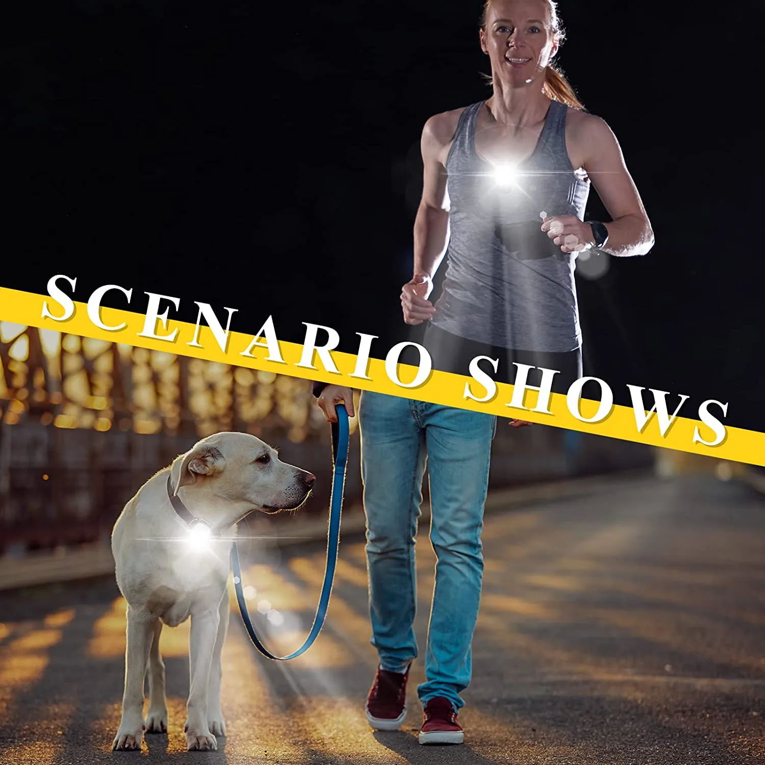 Outdoor Night Clip on Running Lights Reflective USB Rechargeable LED Light Gear Plastic Safety Light Running Accessories for Pet