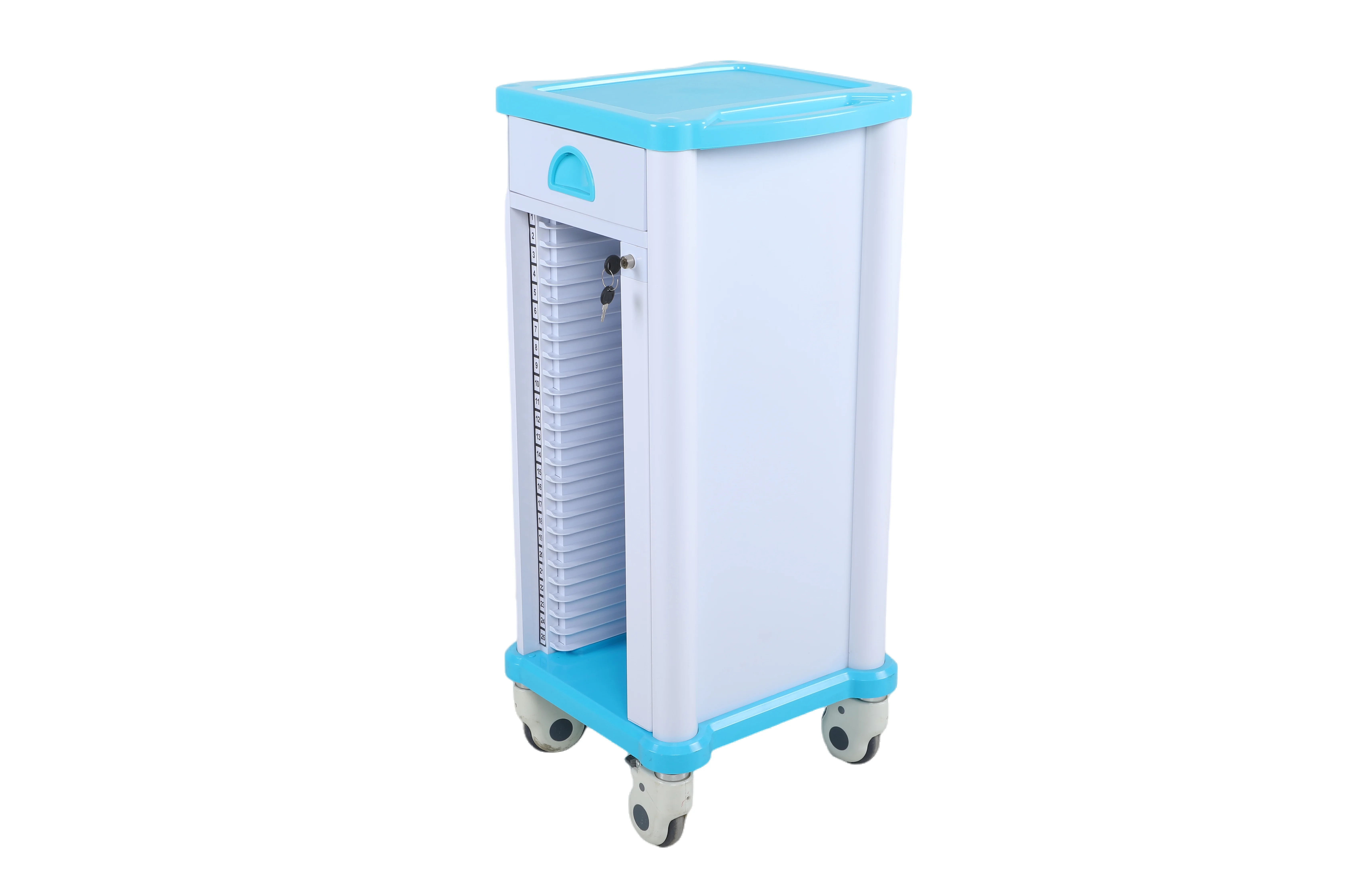 Ginee Medical abs plastic metal medical files trolley for hospital nursing patients professionally