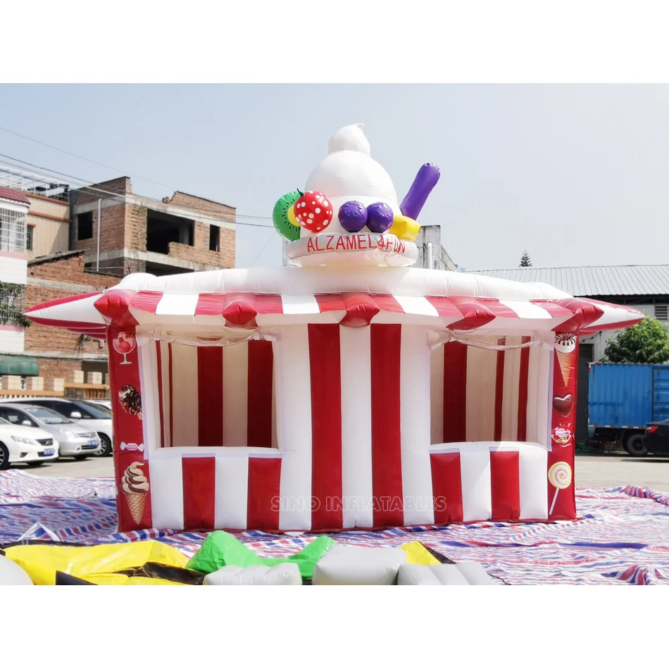6x3m portable big ice cream inflatable kiosk bar from China inflatable factory