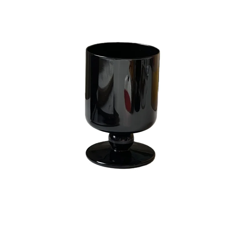 Solhui Drinking Water Glasses Modern Short Stem black Vintage Glass Wine Goblets