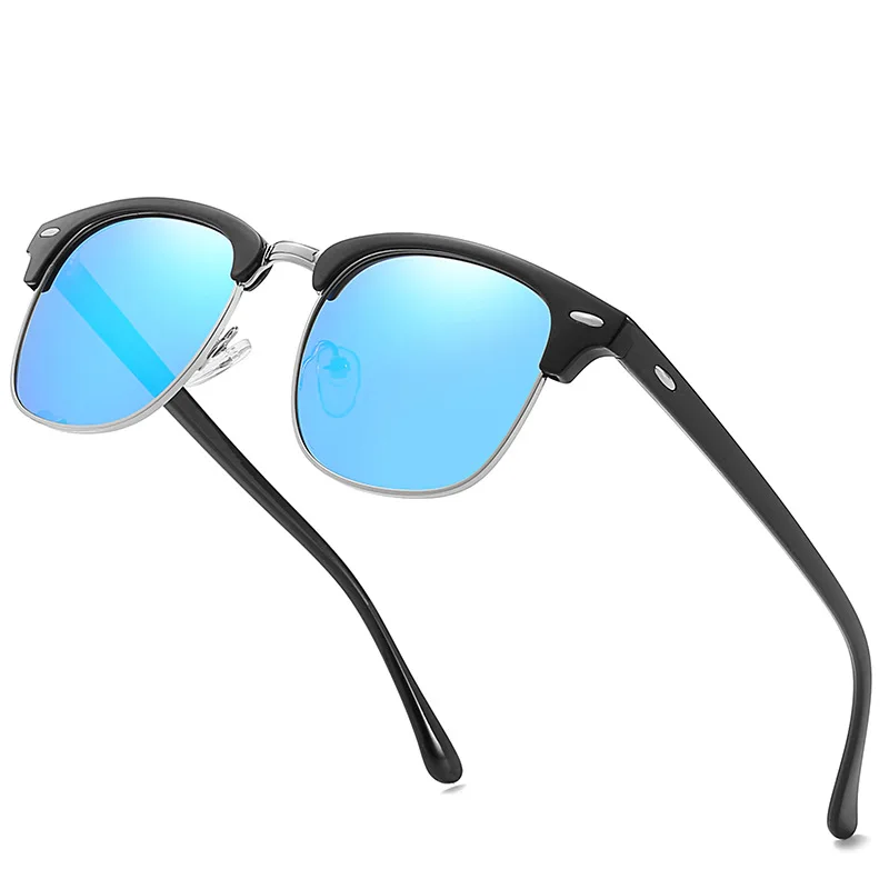 Custom Logo Semi Rimless Shades Polarized Men Women Sunglasses Customized Logo Classic Glasses