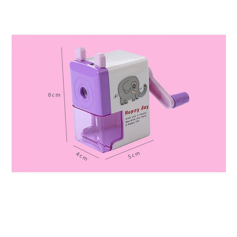 Cartoon Pencil Sharpener Hand-Cranked Pencil Sharpener in Box Creative and Labor-Saving Single-Hole Pencil Sharpener