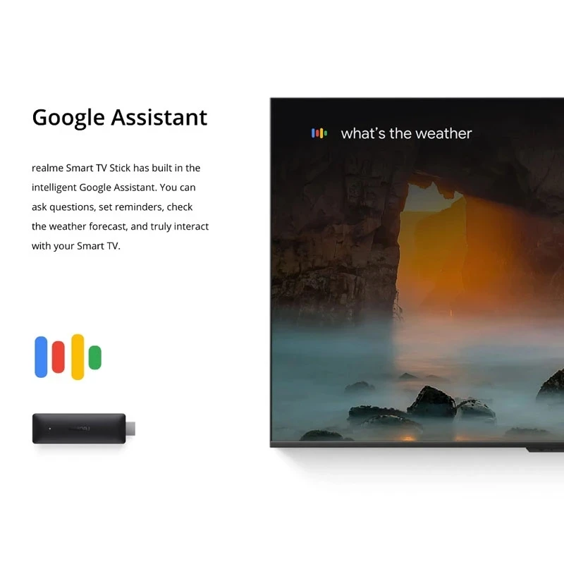 Global Version Realme 4K TV Stick 2GB 8GB ARM Quad Core BT 5.0 HDMI 2.1 Smart For Google TV Stick