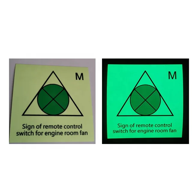 Maritime IMO safety glow signs used for ship 150mm x 150mm PVC IMO symbols and safety signs