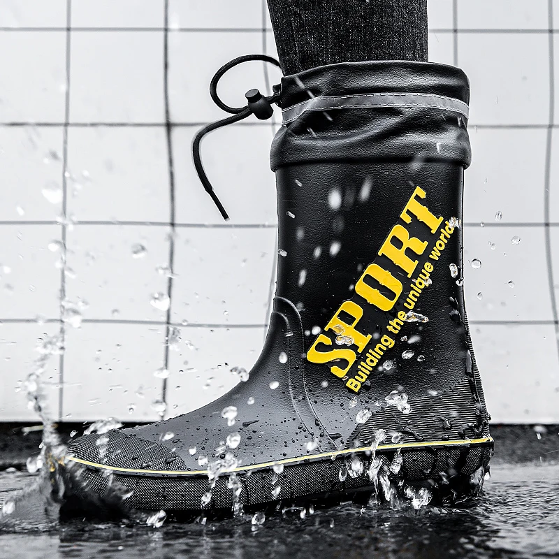 Wholesale Customized Logo European American Waterproof Pvc Rain Boots Anti Slip Durable Work Fishing Water Shoes