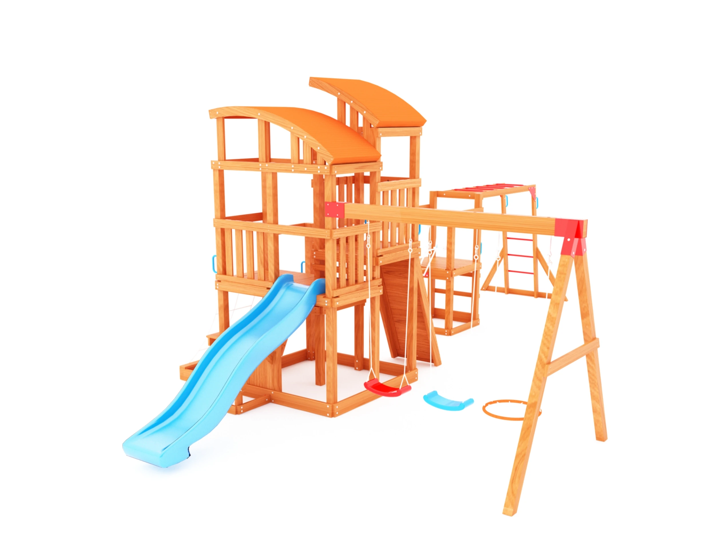 Backyard Real Wood Advantures China Cedar Outdoor Wooden Children Swing Set Playground Outdoor
