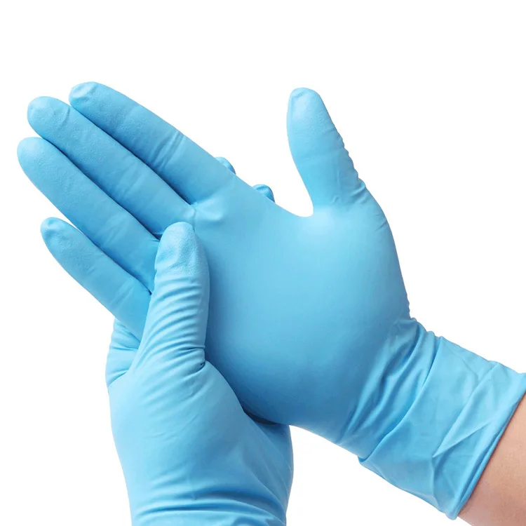 Wholesale High Quality Guantes de Nitrilo hand nitrile gloves black blue white Nitrile Gloves