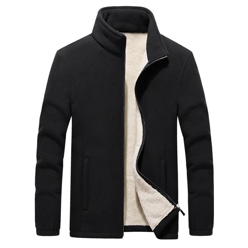 Wholesale Custom Embroidery Fashion Mens Spring Jacket 2021 Brand New Stand Collar Casual Jacket Men Thermal Fleece Coat