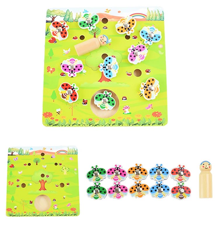 Magnetic Fishing Game Toys New Released Children Marine Fish Cognition Educational Toys Hot Selling Wooden 27*23*6cm Growth Tree