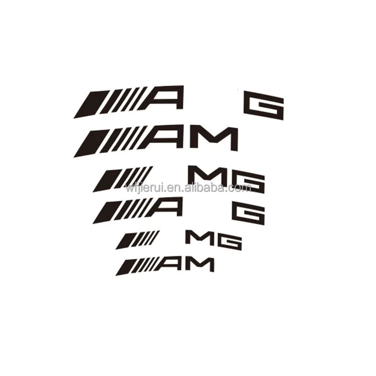AMG high-temperature resistant calipers reflective car stickers personalized wheel hub decoration universal for automobiles