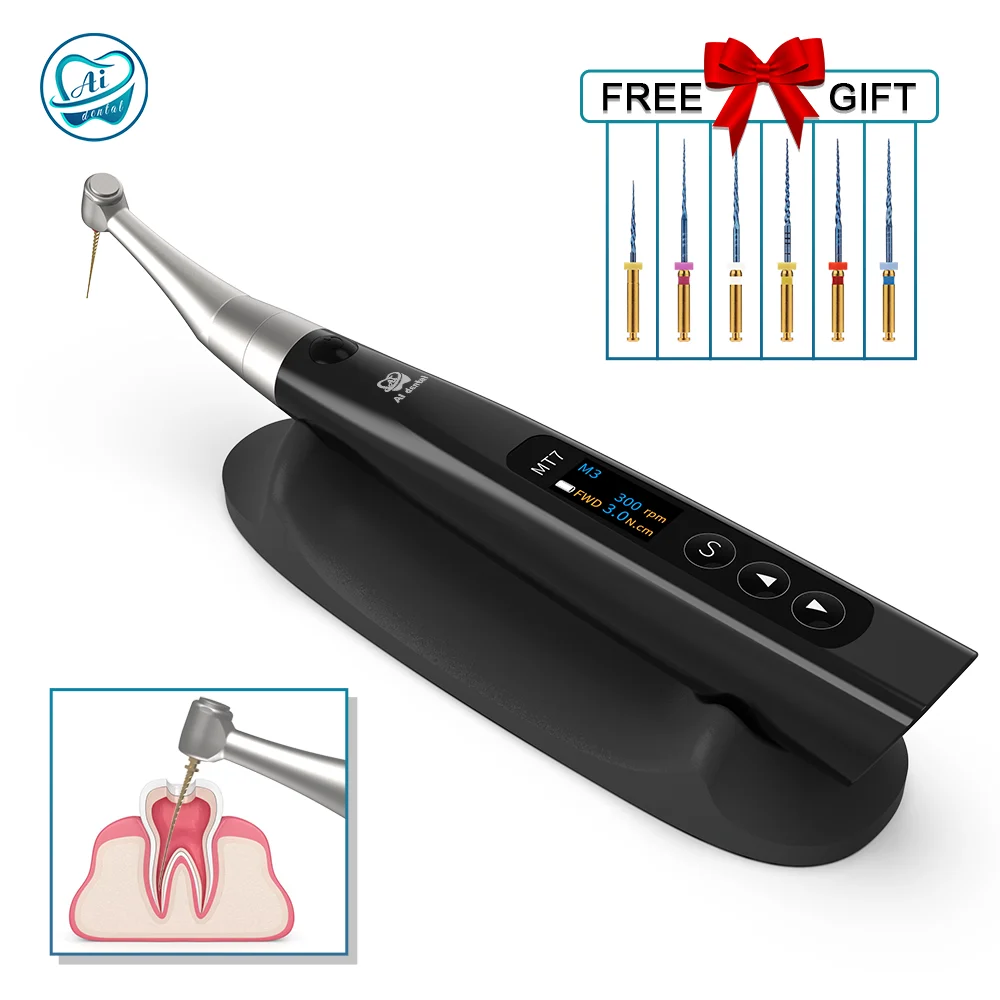 AI-Endo-MT7 Dental Wireless Endo Motor 16:1 Endodontic Instrument 360 Rotation Standard Low Speed Handpiece for Root Canal Treat