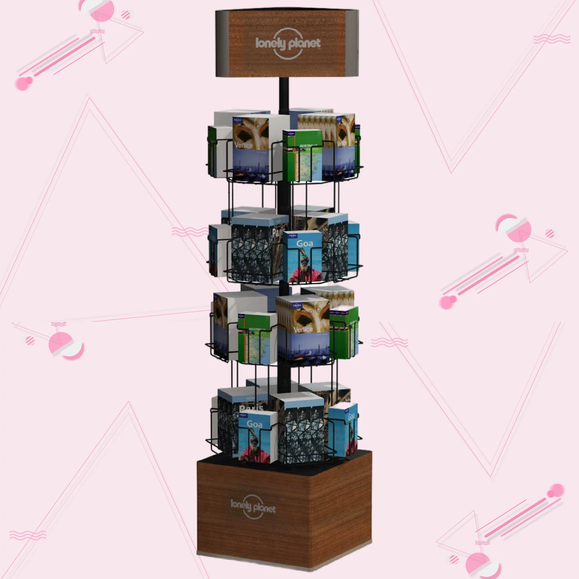 40 в металлическая вращающаяся подставка для дисплея спиннинга с карманами рекламная Подставка книг Спиннер