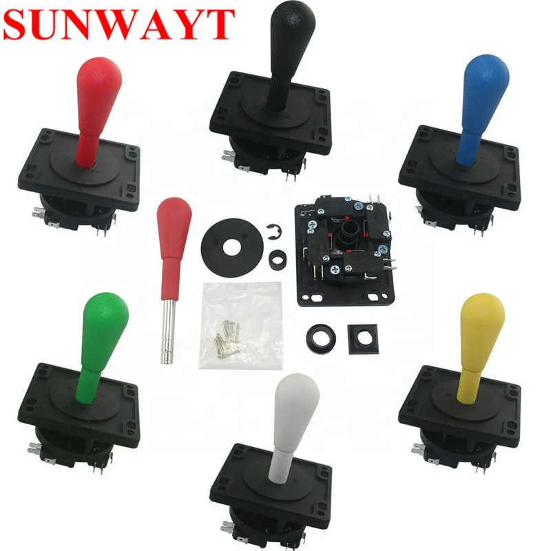 New American Style Joystick Arcade Rocker 4 way 8 way HAPP Style Joystick Red yellow blue green black and white top ball