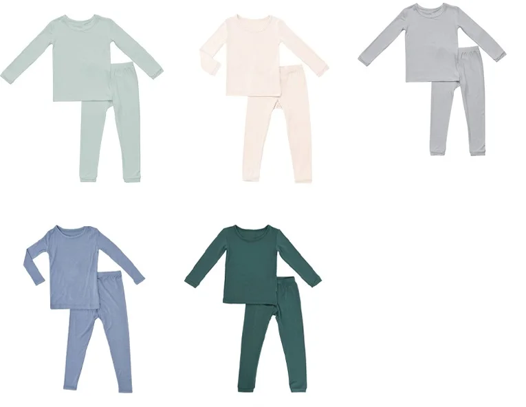 Factory Custom Baby Infant Children Boys Girls Clothes Cozy Pajama Toddler Clothing Set Bamboo Fiber Kids Lounge Wear Sleepwear