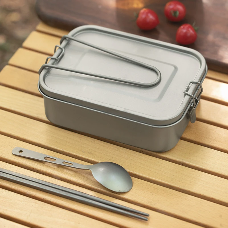 Customized Titanium Lunch Box with Clip Leak-Proof Bento Food Container for Adults and Teenagers Preserves Freshness