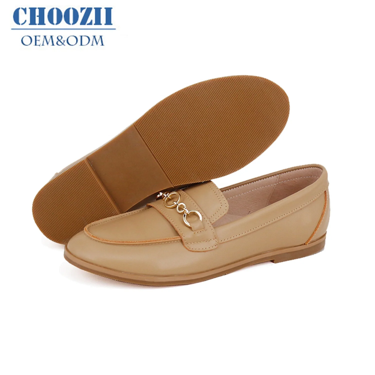 Customized Wholesale Kids Fashion Luxury Genuine Leather Chain Loafers Shoes for Children Girls
