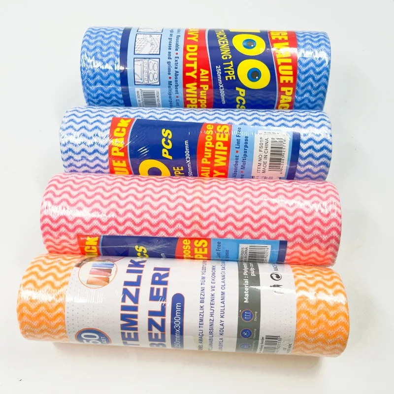 Household Nonwoven Cleaning Cloth Disposable Cleaning Cloth Nonwoven fabric Kitchen Paper Towels Roll absorbent cloths