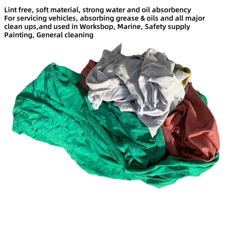 RTS 10kg 25kg compressed rags white color t shirt rags cotton rags for cleaning